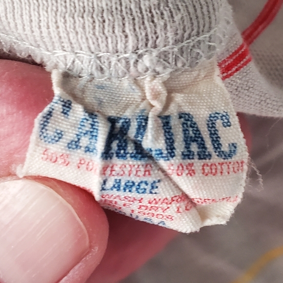 Vintage 1970s Men's Striped Tank Top. Large (please see measurements) 🇺🇸 50/50 - Picture 6 of 10